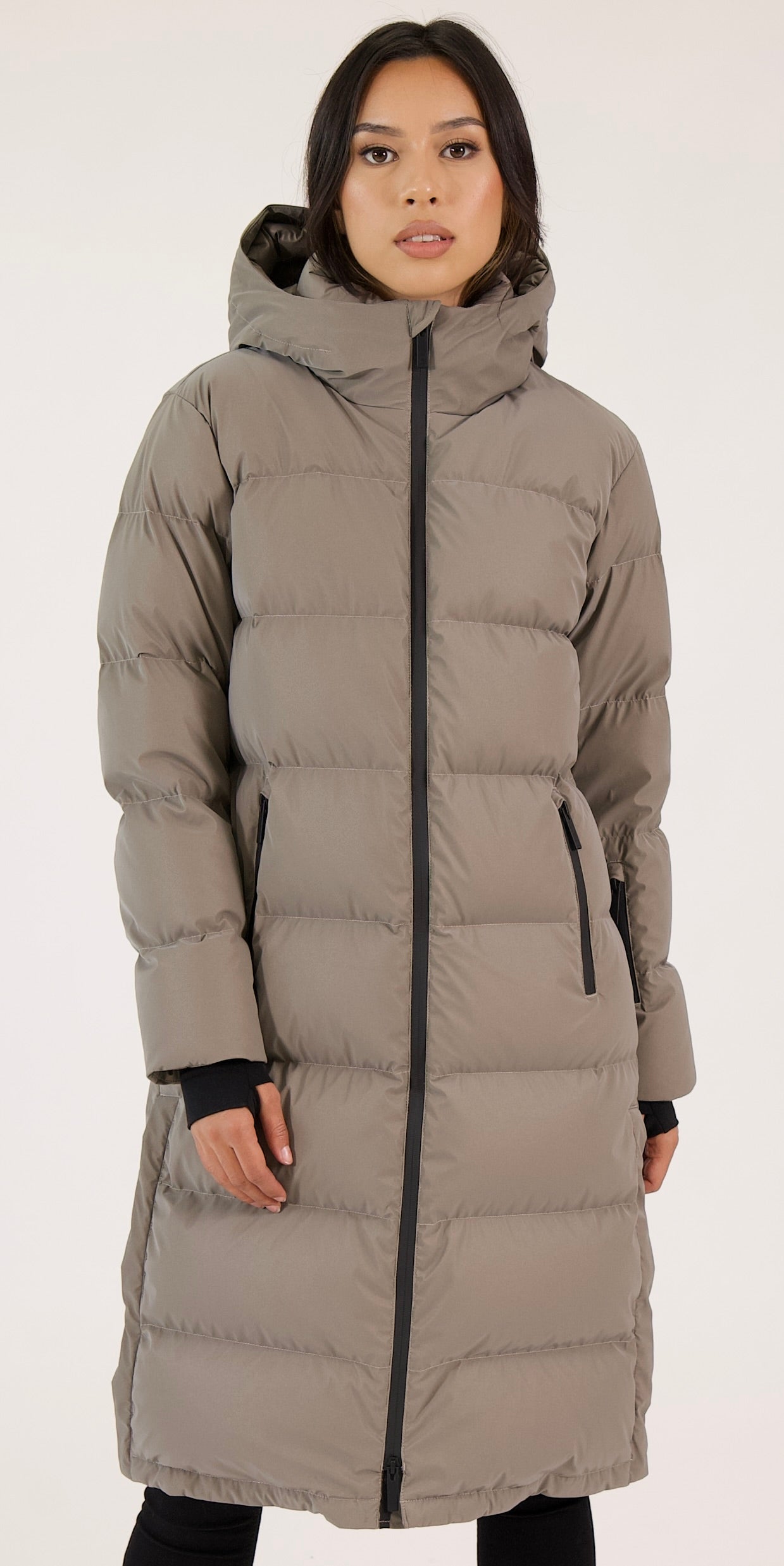 RIVER Manteau long taupe mat veste chaude β Sicily Clothing