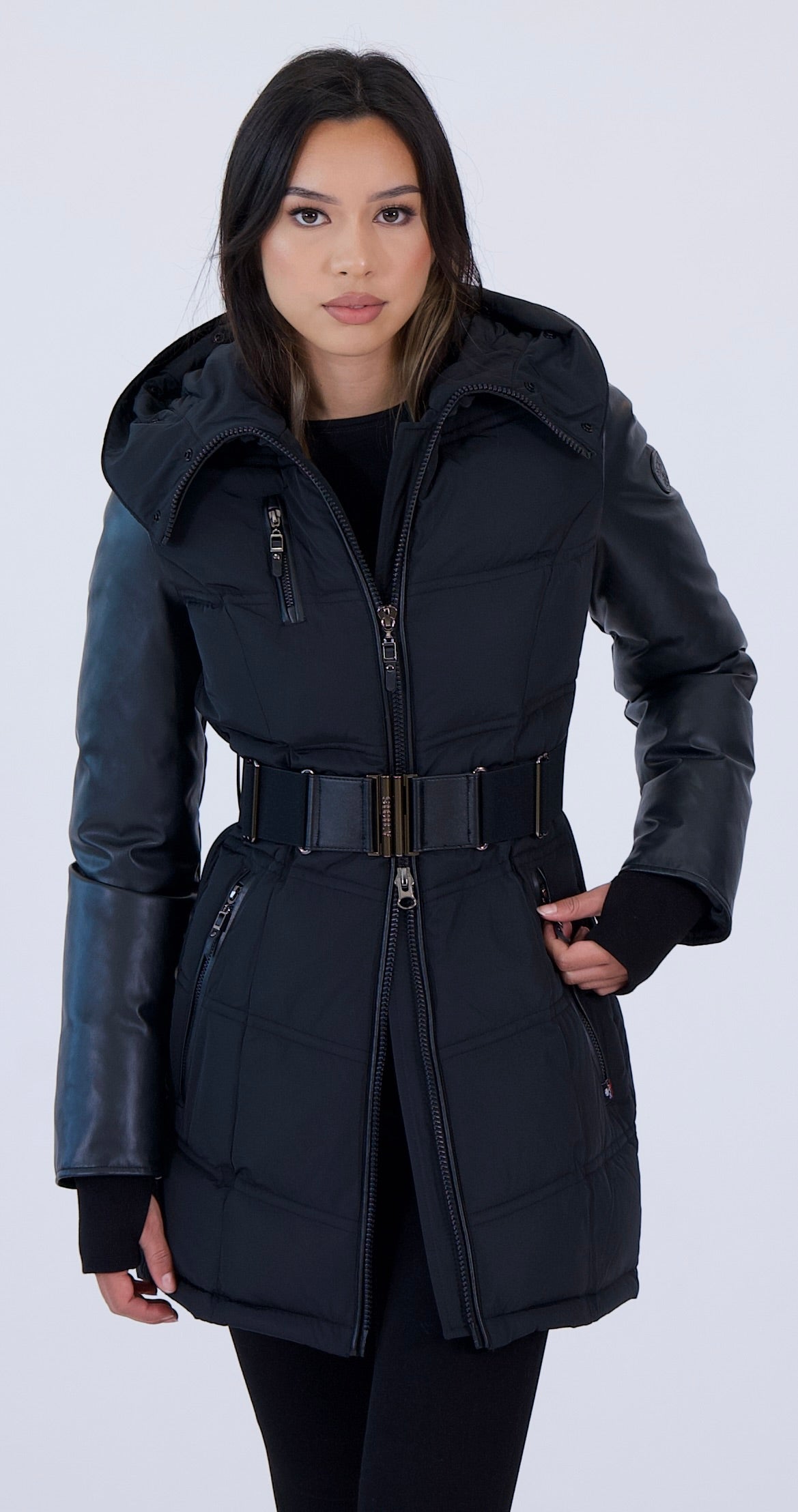 VICTORIA | Mat Black Women's Vegan Faux Fur Puffer Jacket
