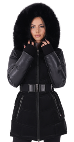VICTORIA | Soft Touch Black Women's Vegan Faux Fur Puffer – Sicily