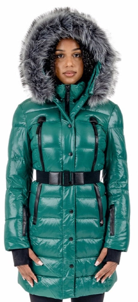 Forest green 2025 fur jacket